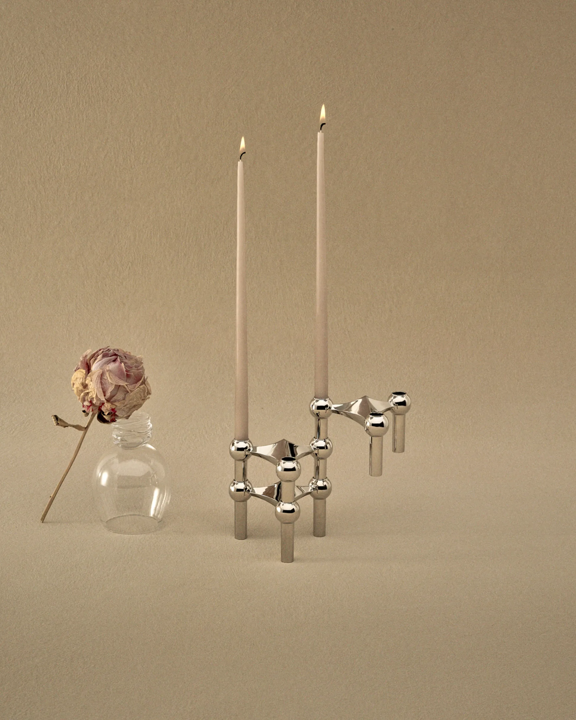 STOFF Nagel bougeoir lot de 3, chrome STOFF Nagel