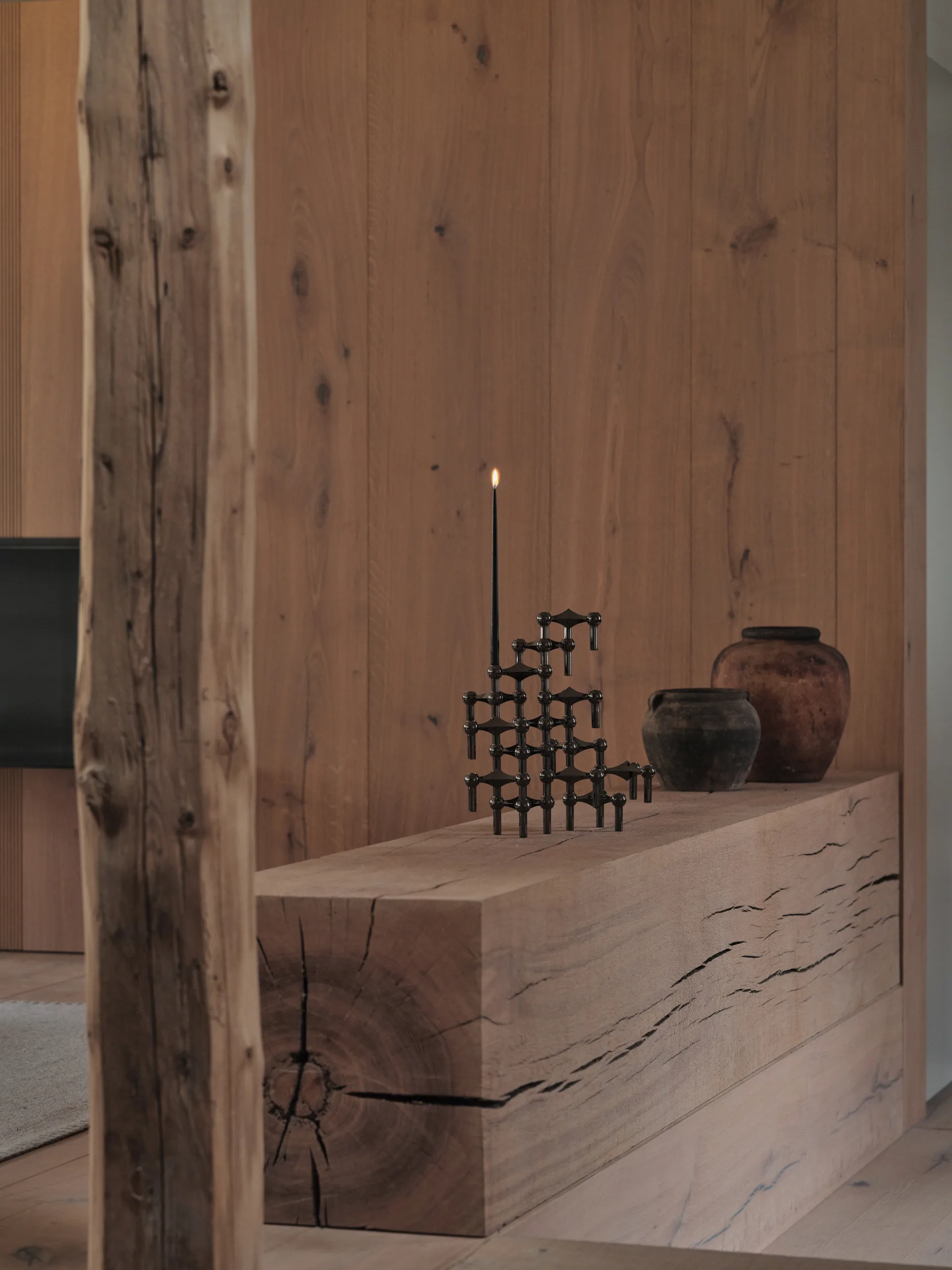 STOFF Nagel bougeoir lot de 3, Noir chrome STOFF Nagel