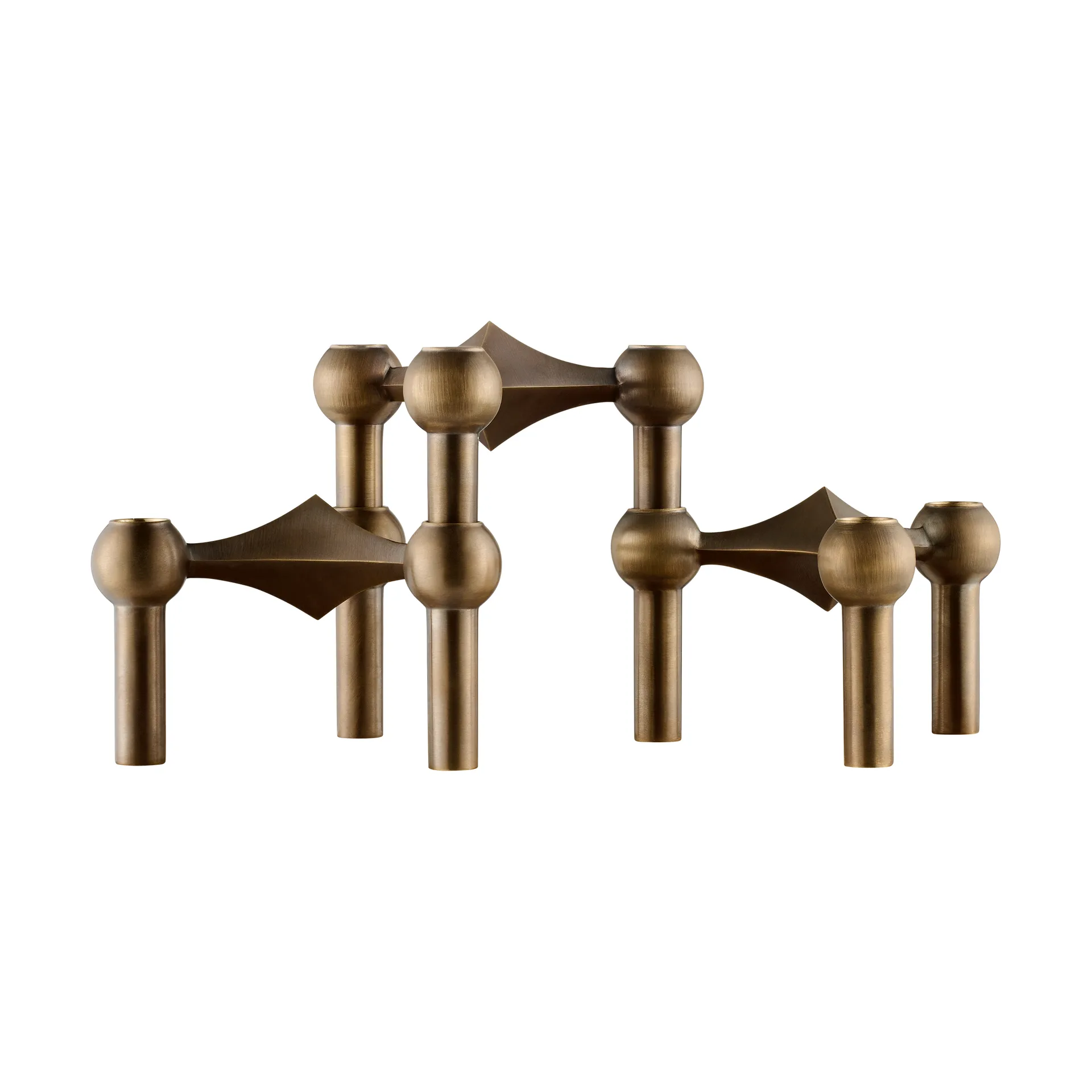 STOFF Nagel bougeoir lot de 3, Bronzed brass STOFF