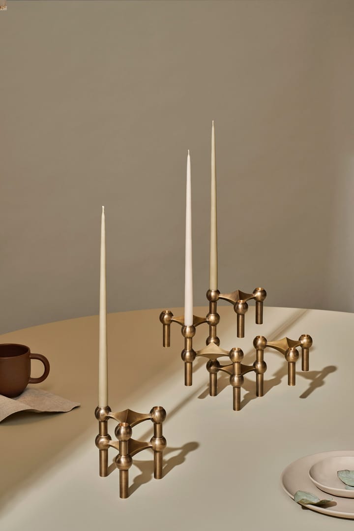 STOFF Nagel bougeoir lot de 3, Bronzed brass STOFF
