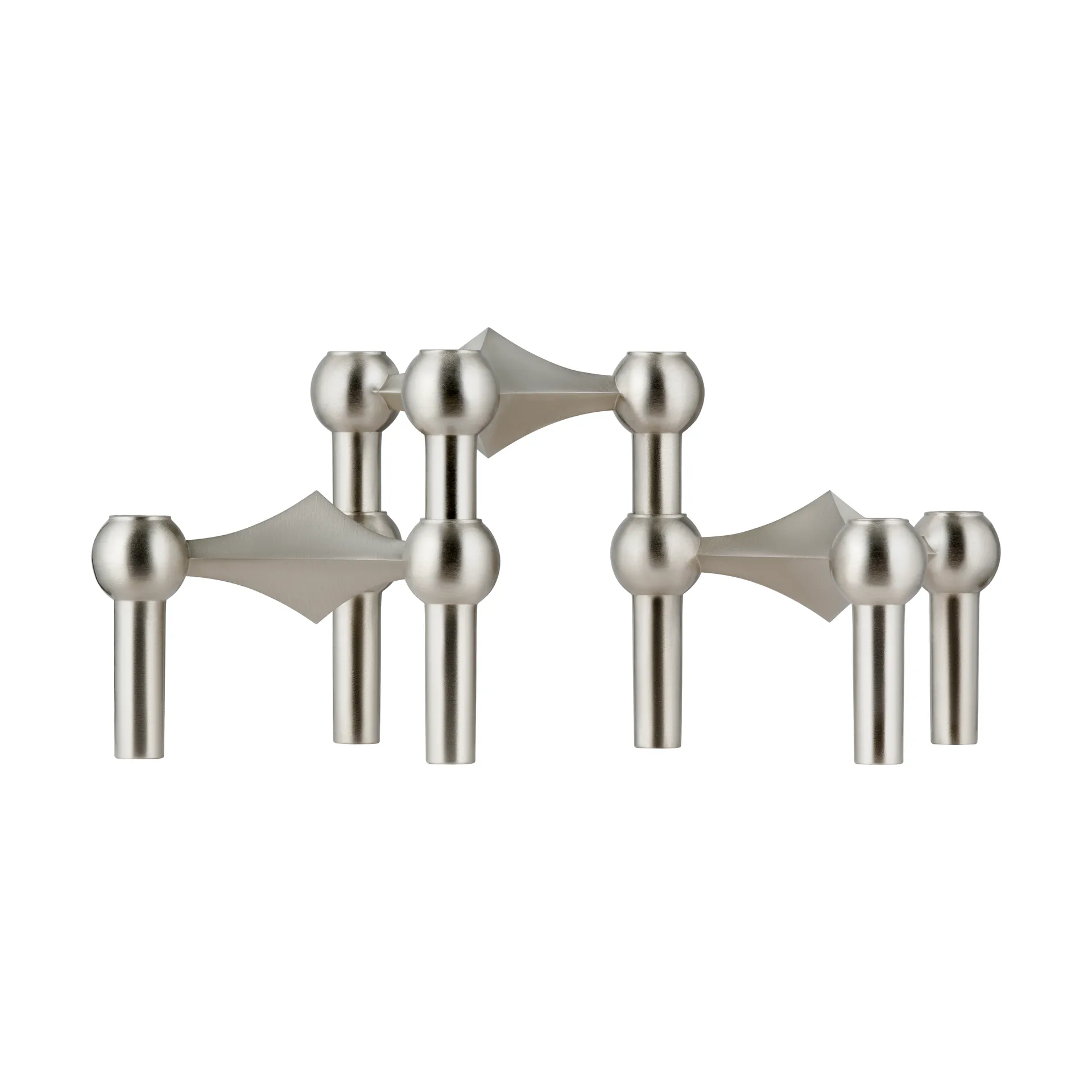 STOFF Nagel bougeoir lot de 3, Chrome brossé STOFF