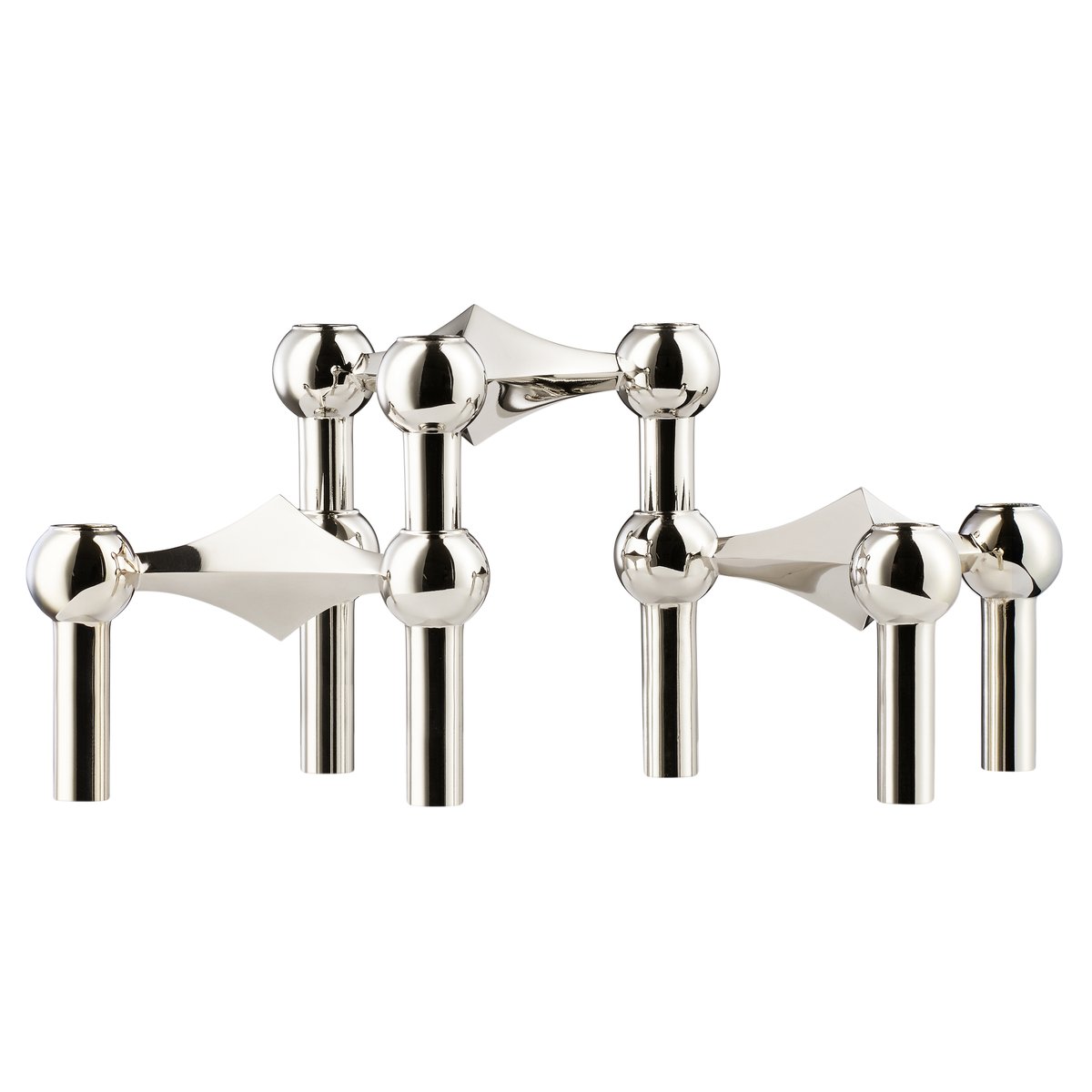STOFF STOFF Nagel bougeoir lot de 3 chrome | Design Scandinave | Bougeoirs | Argenté