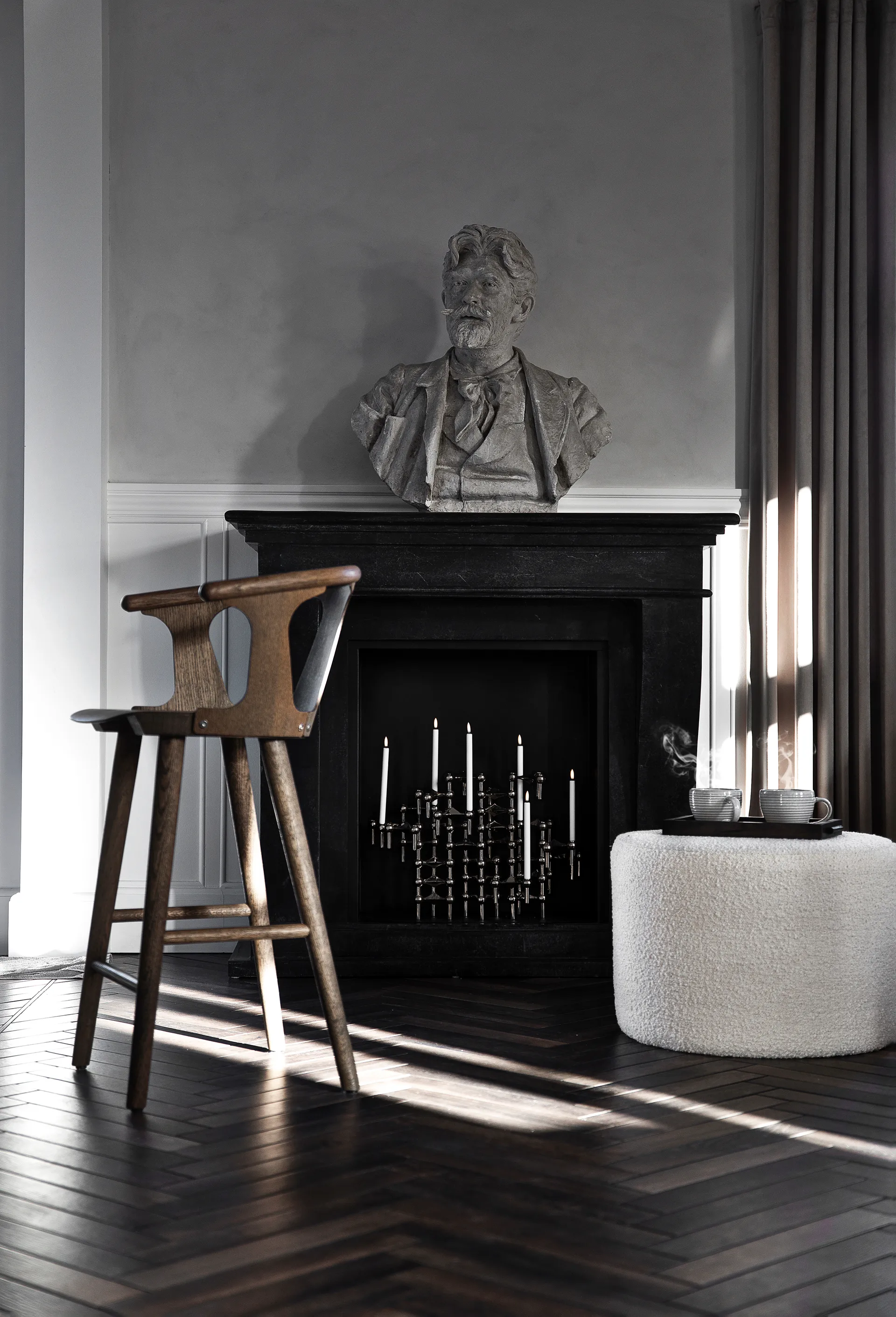 STOFF Nagel bougeoir lot de 3, Noir chrome STOFF