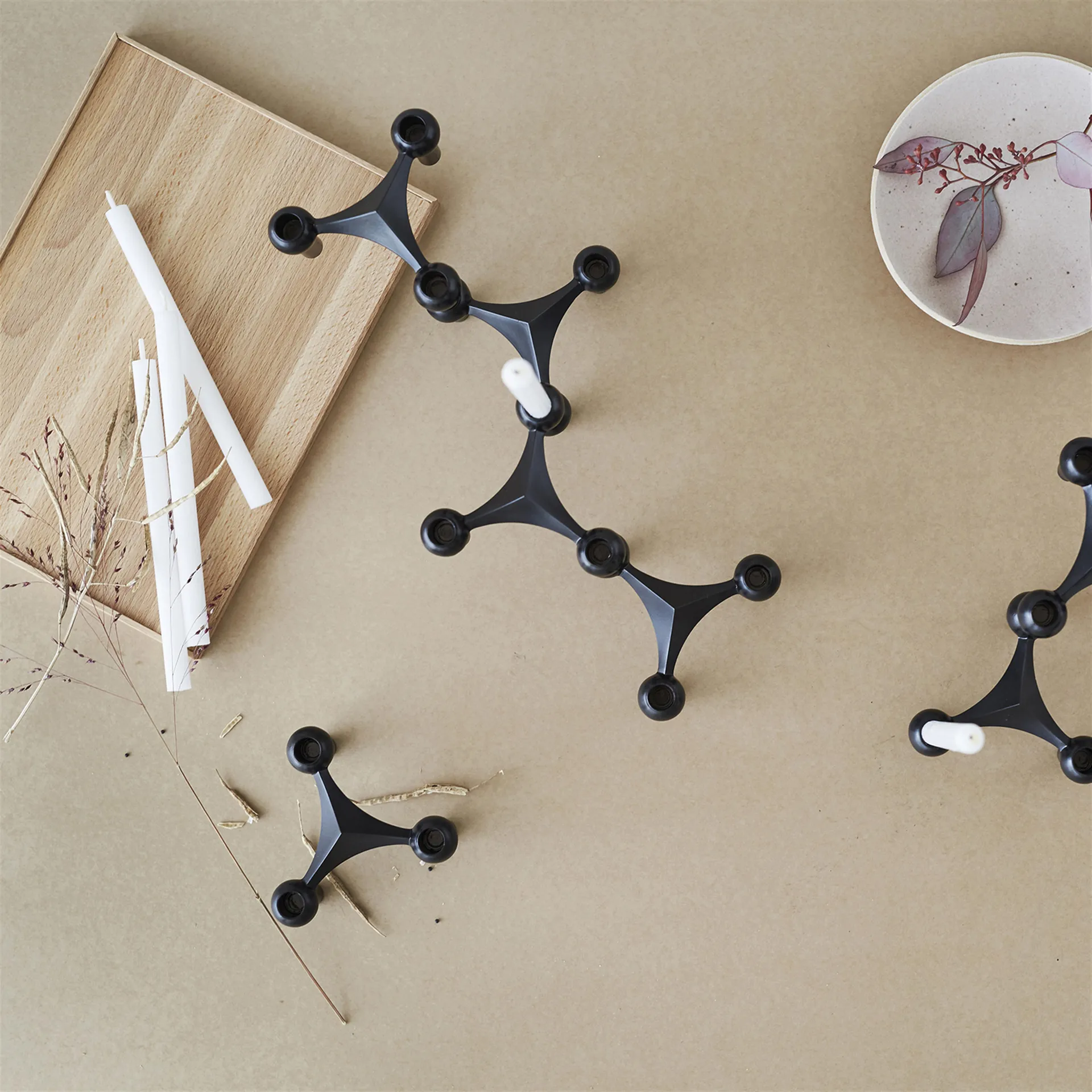 STOFF Nagel bougeoir lot de 3, noir STOFF