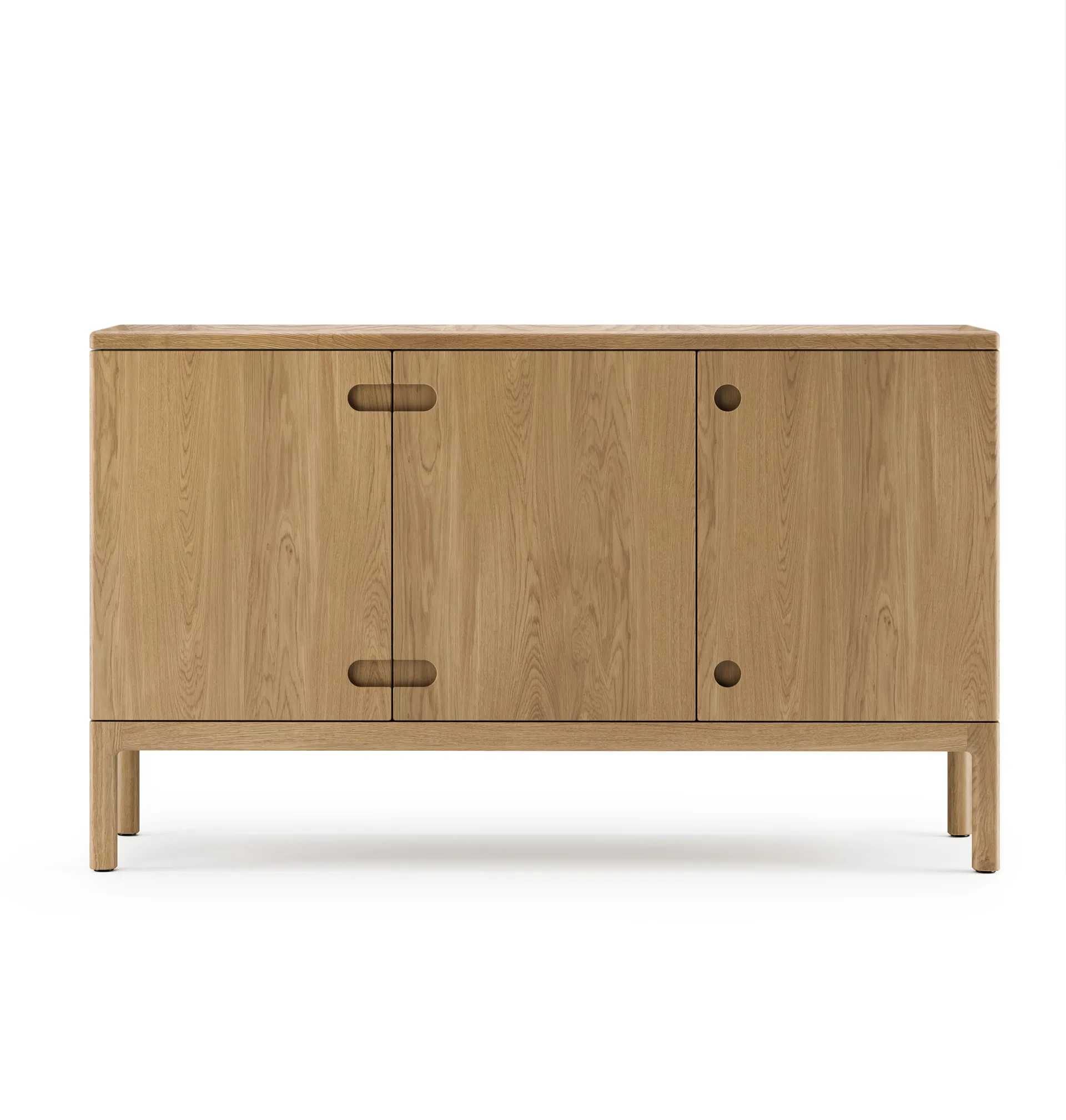 Buffet Prio moyen, chêne huilé naturel, porte en bois Stolab