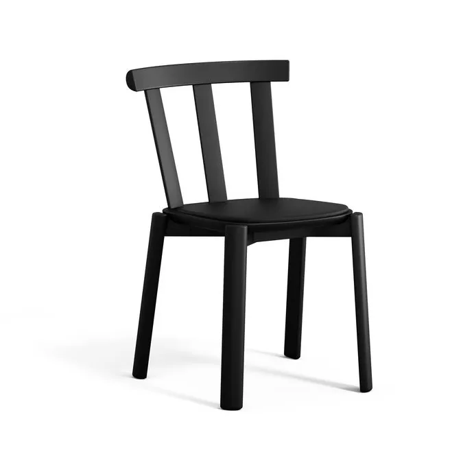 Chaise Alt assise rembourrée en bouleau, Elmotique 99001 black-noir mat 99 Stolab
