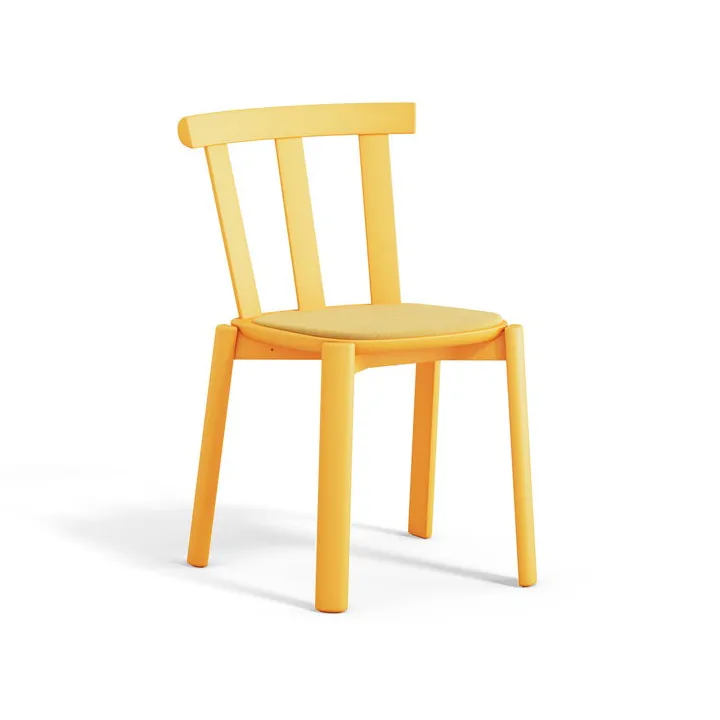 Chaise Alt assise rembourrée en bouleau, Hallingdal 65-407 yellow-jaune vif 80 Stolab