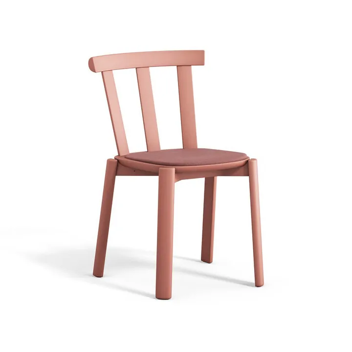Chaise Alt assise rembourrée en bouleau, Vidar 4, 633 pink-mauve 27 Stolab