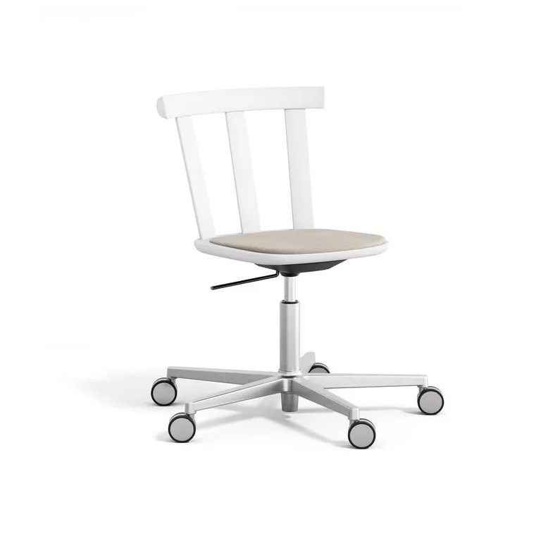 Chaise Alt sur pied pivotant avec assise rembourrée en bouleau, Hallingdal 65-103 grey/beige-blanc 21 Stolab