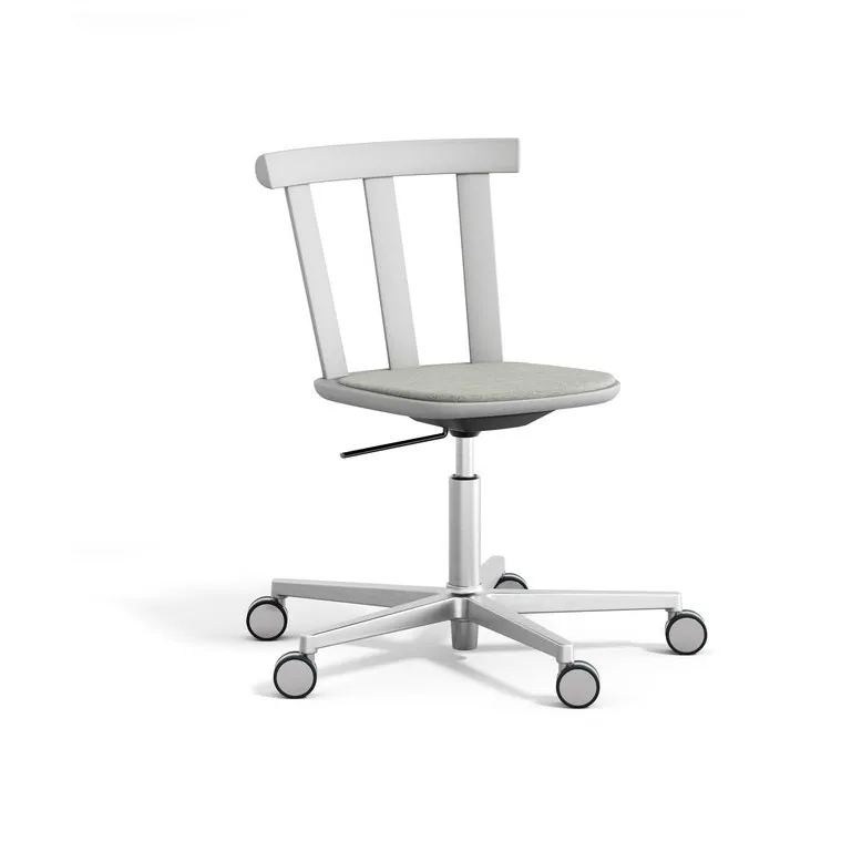 Chaise Alt sur pied pivotant avec assise rembourrée en bouleau, Hallingdal 65-110 light grey-gris clair 51 Stolab