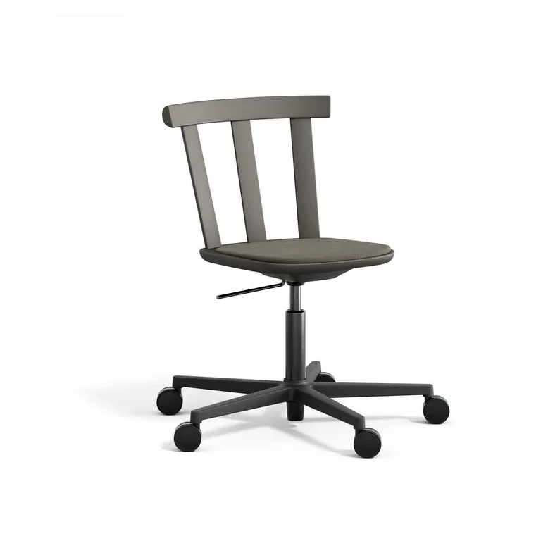 Chaise Alt sur pied pivotant avec assise rembourrée en bouleau, Hallingdal 65-153 dark grey-gris foncé 62 Stolab