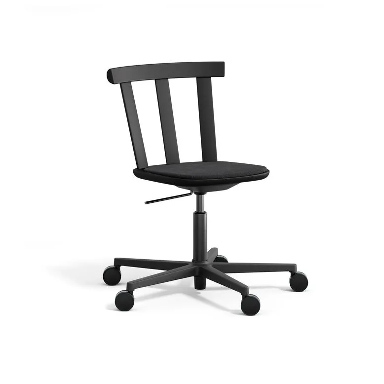 Chaise Alt sur pied pivotant avec assise rembourrée en bouleau, Hallingdal 65-180 black-noir mat 99 Stolab