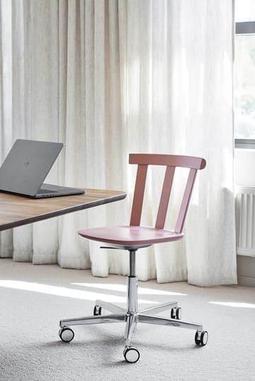 Chaise Alt sur pied pivotant avec assise rembourrée en bouleau - Vidar 4, 633 pink-mauve 27 - Stolab