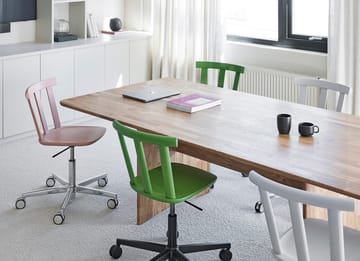Chaise Alt sur pied pivotant avec assise rembourrée en bouleau - Vidar 4, 633 pink-mauve 27 - Stolab