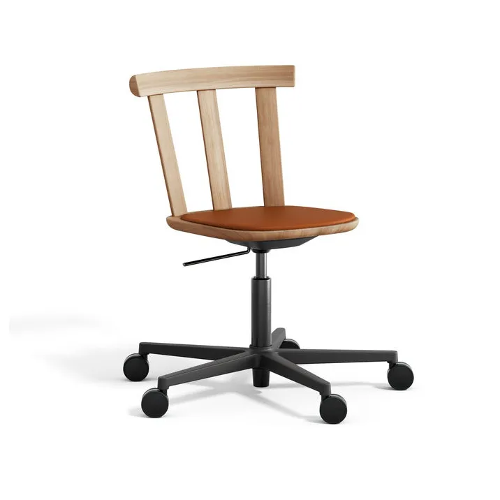 Chaise Alt sur pied pivotant avec assise rembourrée en chêne, Elmotique 43807-huile naturelle Stolab