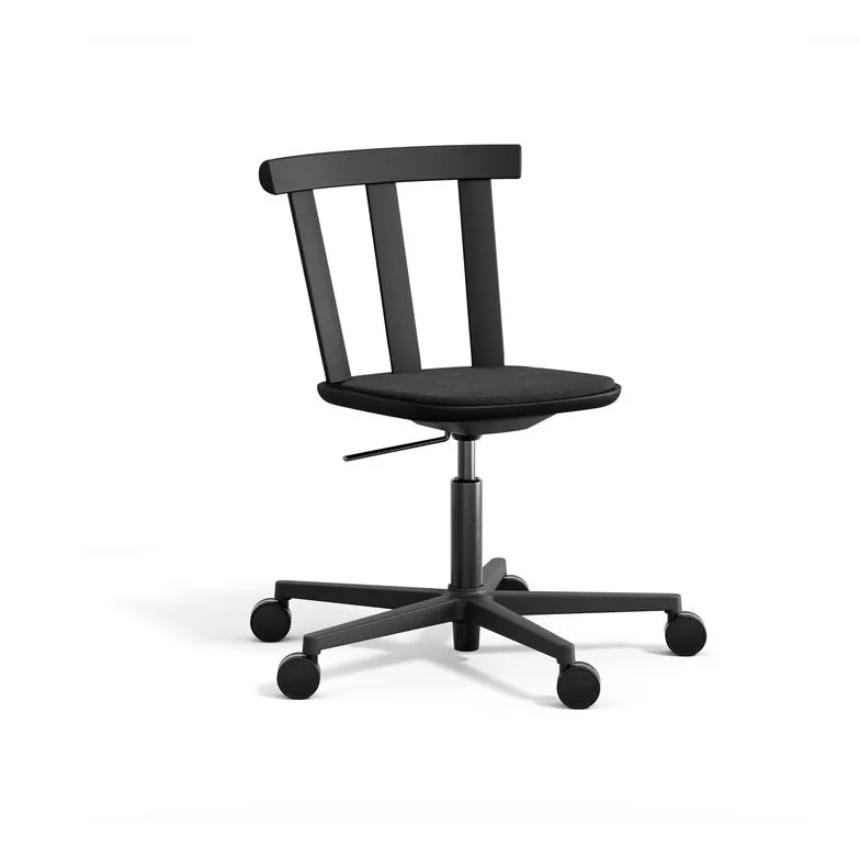 Chaise Alt sur pied pivotant avec assise rembourrée en chêne, Hallingdal 65-180 black-noir mat 99 Stolab
