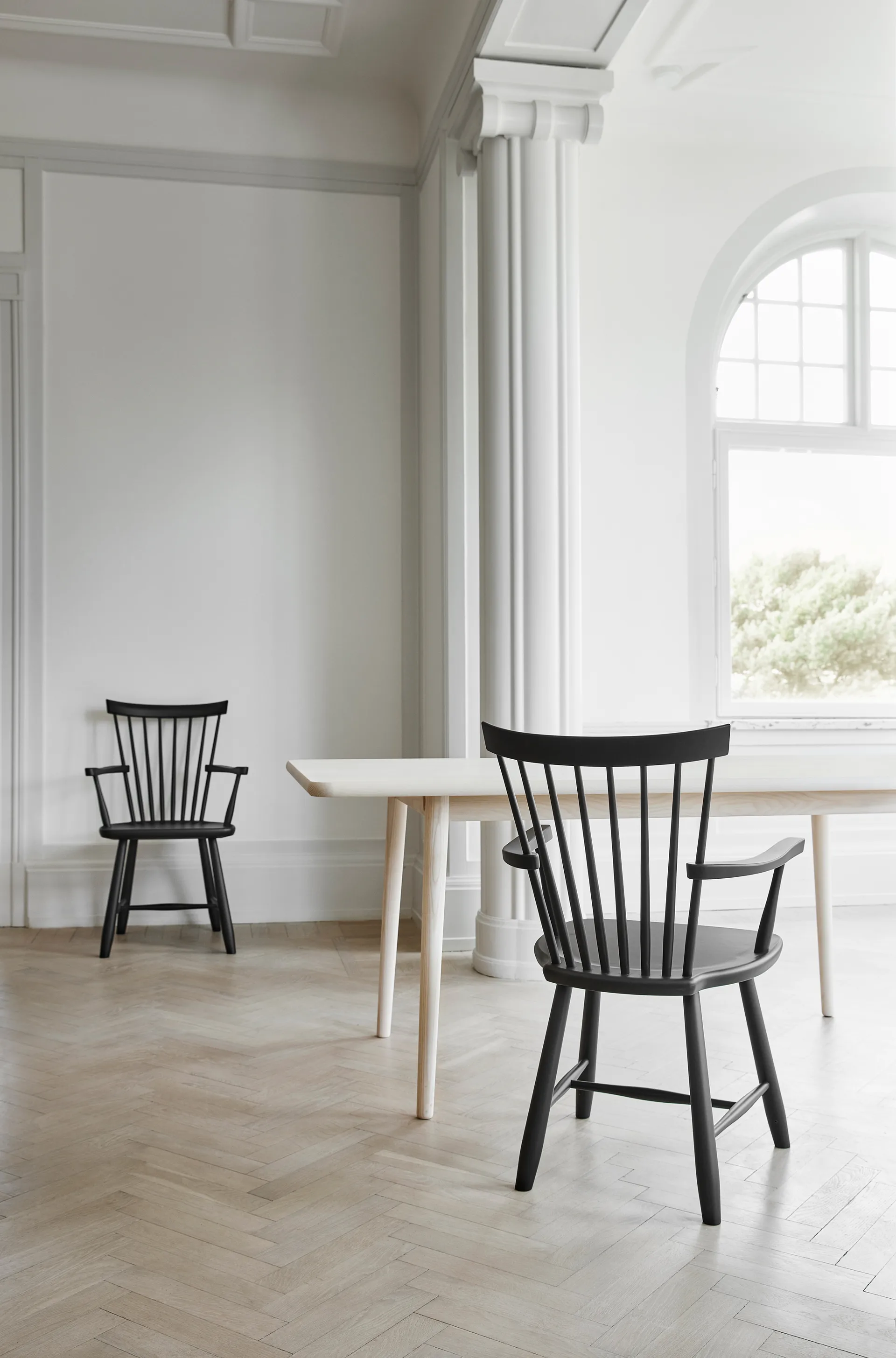 Chaise avec accoudoirs Lilla Åland, Vert olive (boleau) Stolab