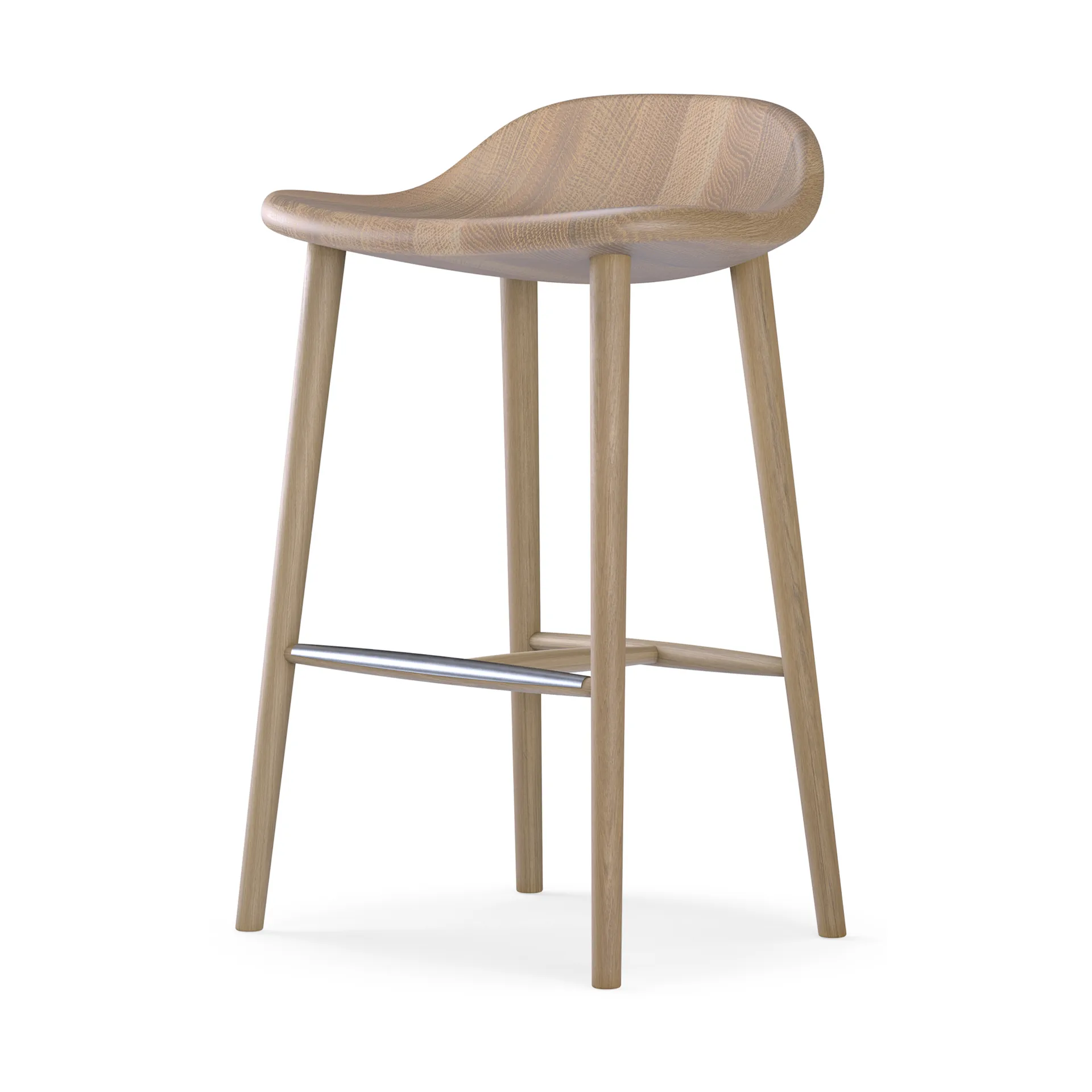 Chaise de bar Miss Holly H63 cm, chêne huilé blanc Stolab