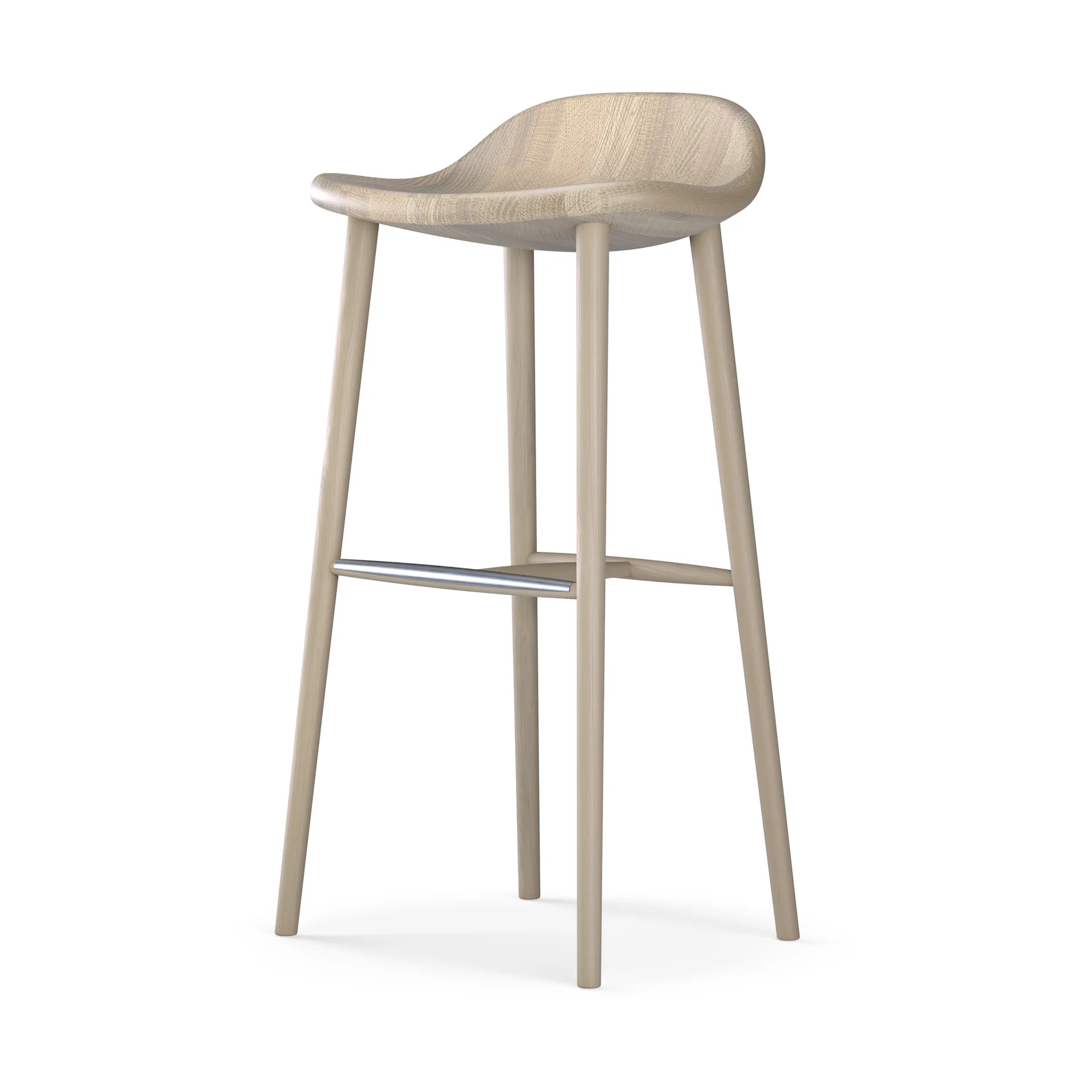 Chaise de bar Miss Holly H78, Chêne laqué mat clair Stolab