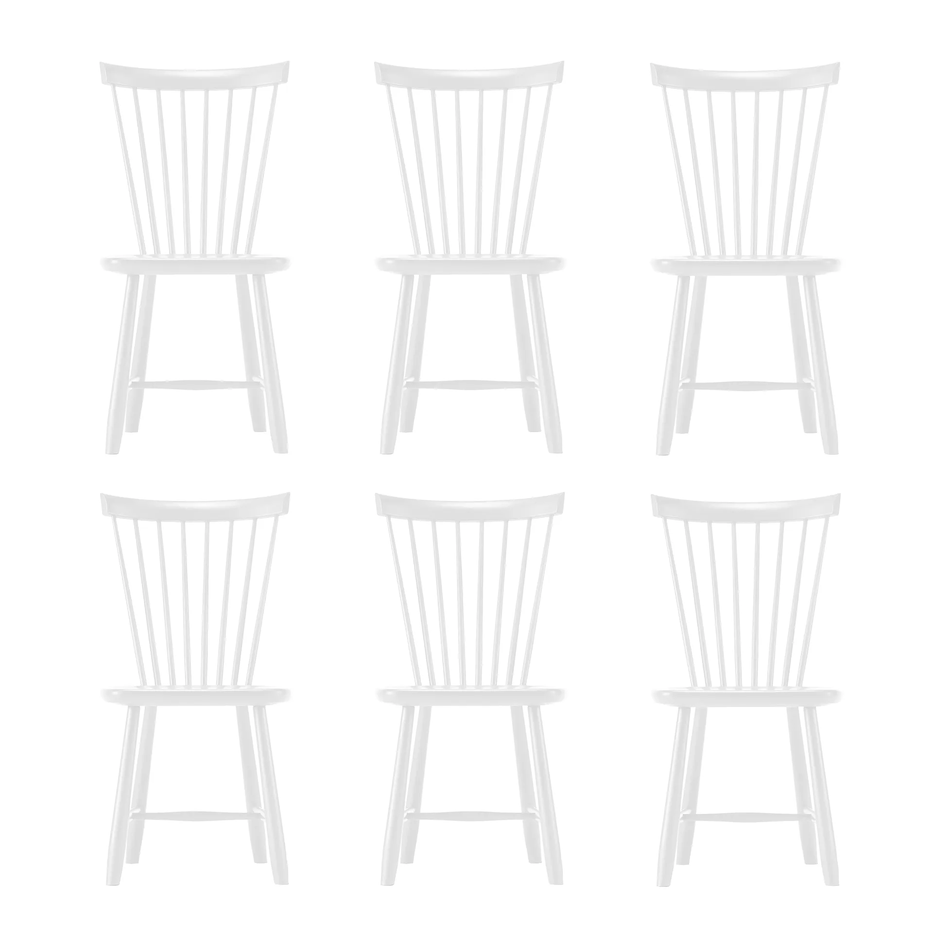 Chaise Lilla Åland, Blanc (bouleau), lot de 6 Stolab