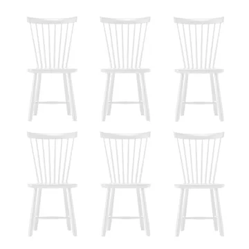 Chaise Lilla Åland, Blanc (bouleau), lot de 6 - Stolab
