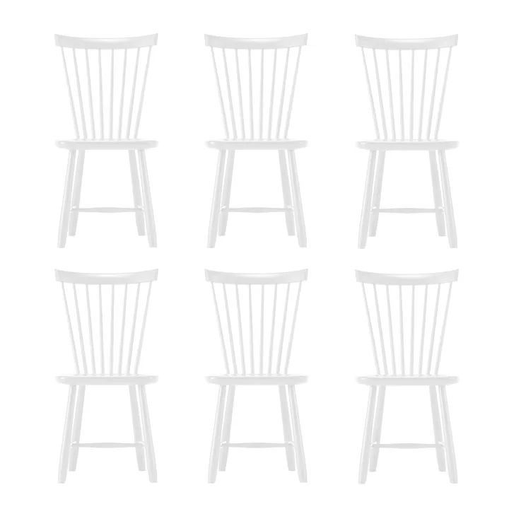 Chaise Lilla Åland, Blanc (bouleau), lot de 6 - Stolab