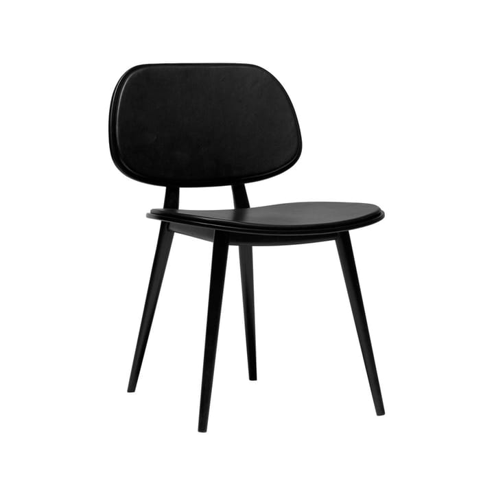 Chaise My Chair - cuir noir, structure en bouleau laqué noir - Stolab