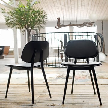 Chaise My Chair - cuir noir, structure en bouleau laqué noir - Stolab