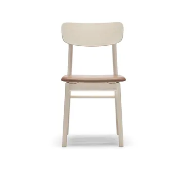 Chaise Prima Vista - Cuir Elmosoft 43807 cognac-bouleau, finition mate claire - Stolab