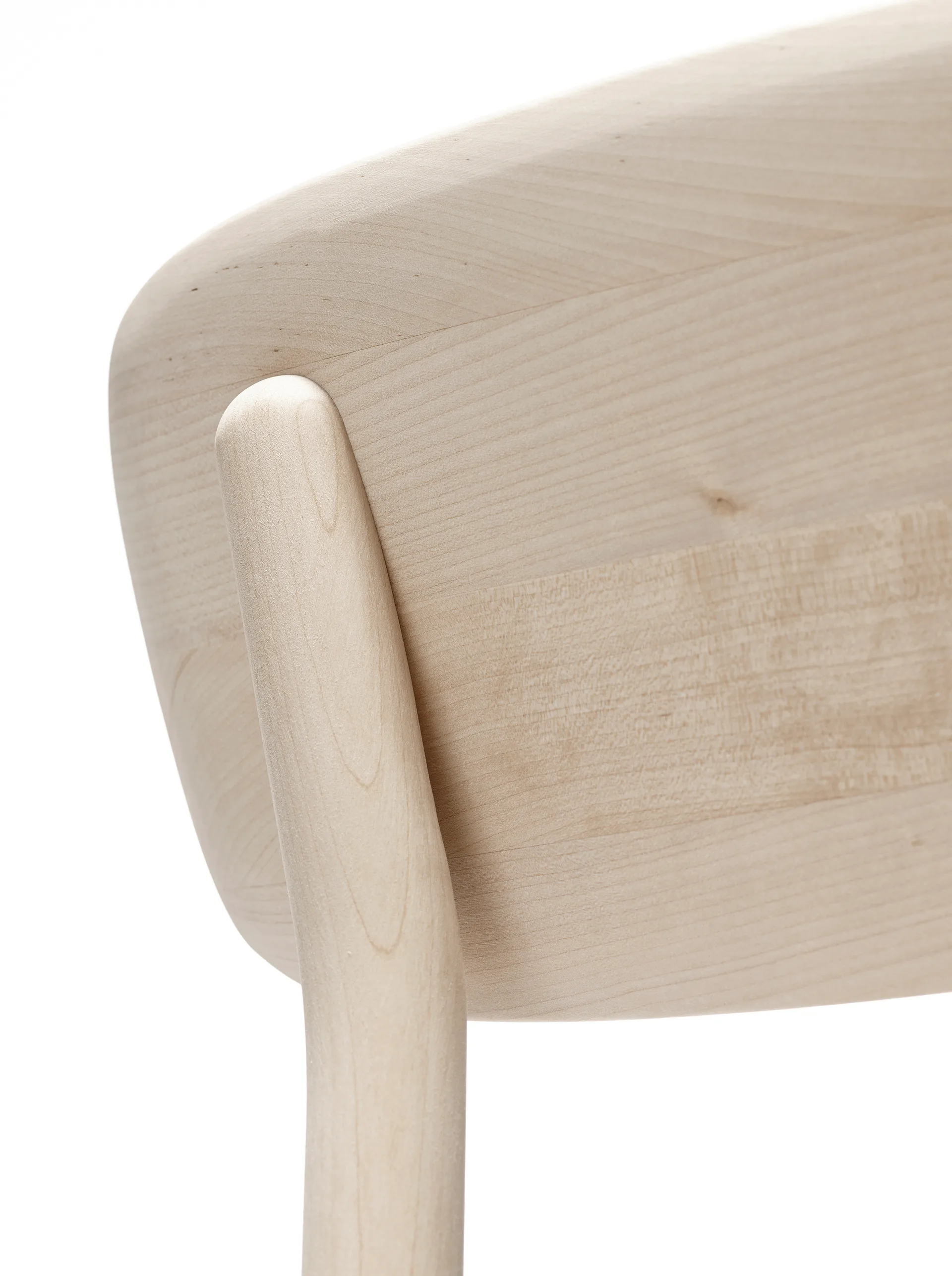 Chaise Prima Vista en bouleau huilé blanc, Tissu hallingdal 65-130 gris Stolab