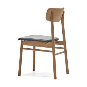 Chaise Prima Vista en chêne huilé - Cuir Elmosoft 99001 noir - Stolab