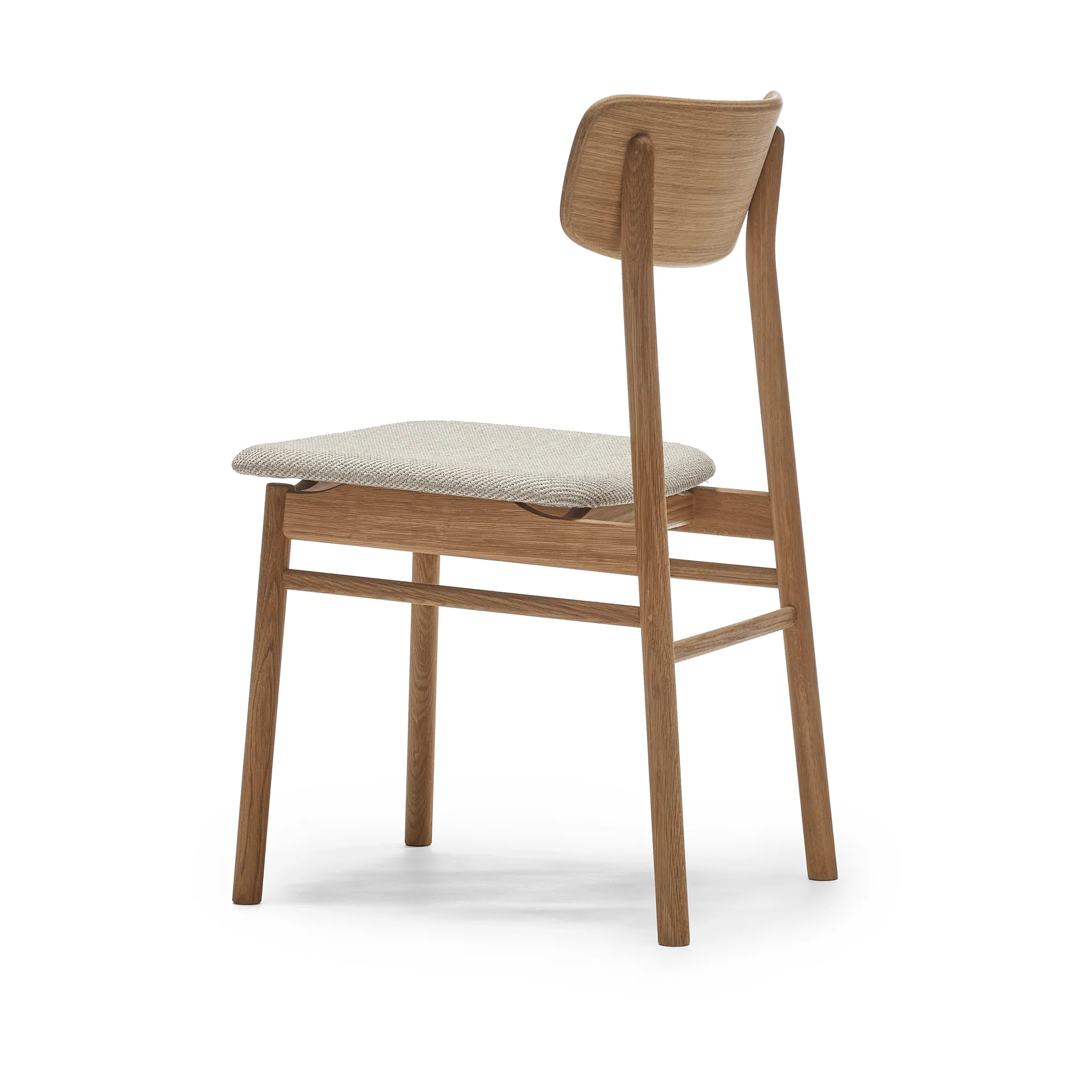 Chaise Prima Vista en chêne huilé, Tissu Atto Driftwood V3576/01 gris Stolab