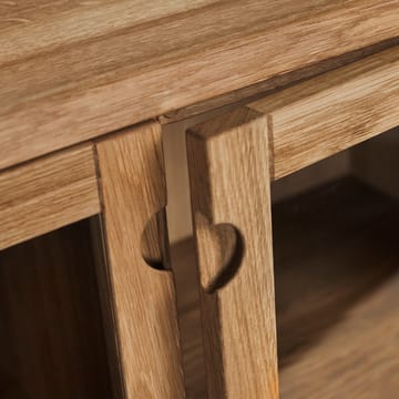 Commode Prio basse - bouleau huilé blanc, porte en bois - Stolab