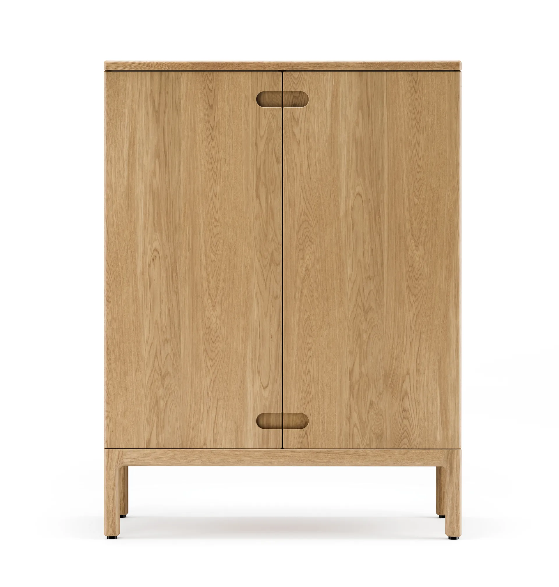 Commode Prio haute, chêne huilé naturel, porte en bois Stolab