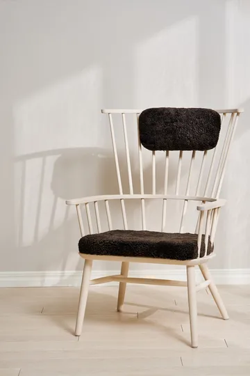 Fauteuil coussin & coussin pour le cou Henriette Huile blanche-Espresso - Stolab