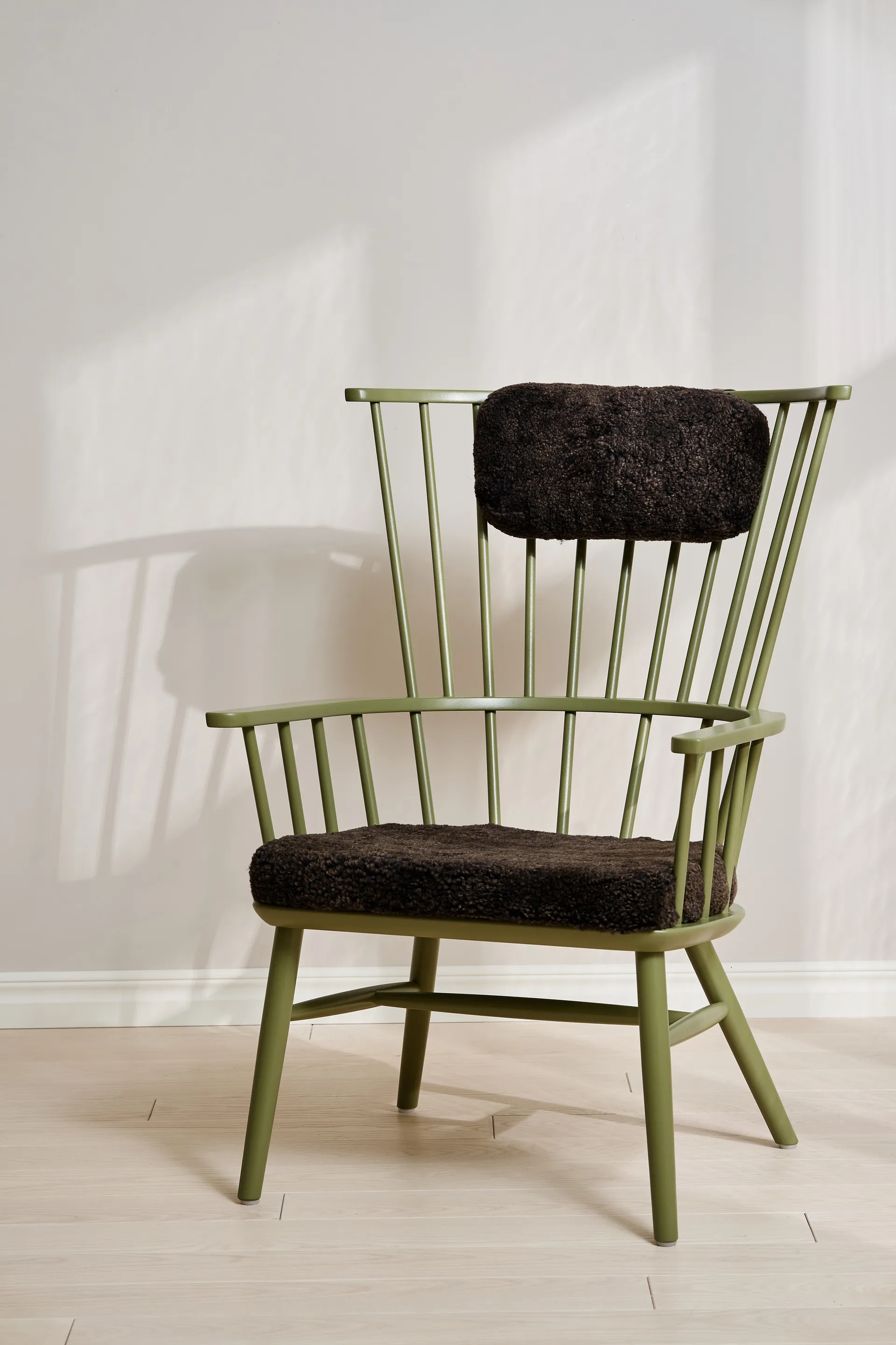 Fauteuil coussin & coussin pour le cou Henriette Olive vert-Espresso,  Stolab