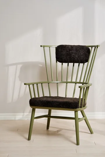 Fauteuil coussin & coussin pour le cou Henriette Olive vert-Espresso - Stolab