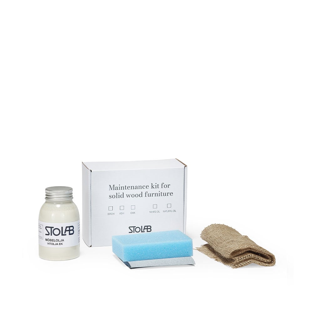 Stolab Kit d'entretien avec huile blanche Stolab huile blanche, 250 ml, pour le chêne