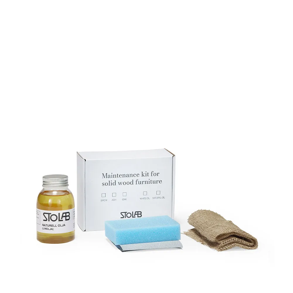 Kit d'entretien avec huile naturelle Stolab 250 ml, Huile transparente pour frêne, bouleau et chêne Stolab