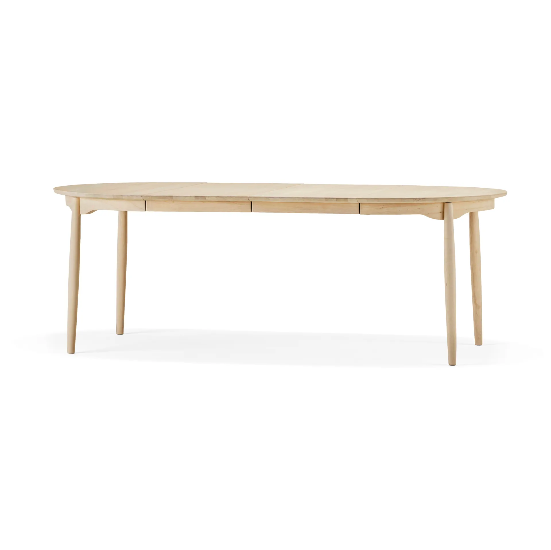 Table à manger Carl bouleau, Huilé naturel, 2 rallonges Stolab