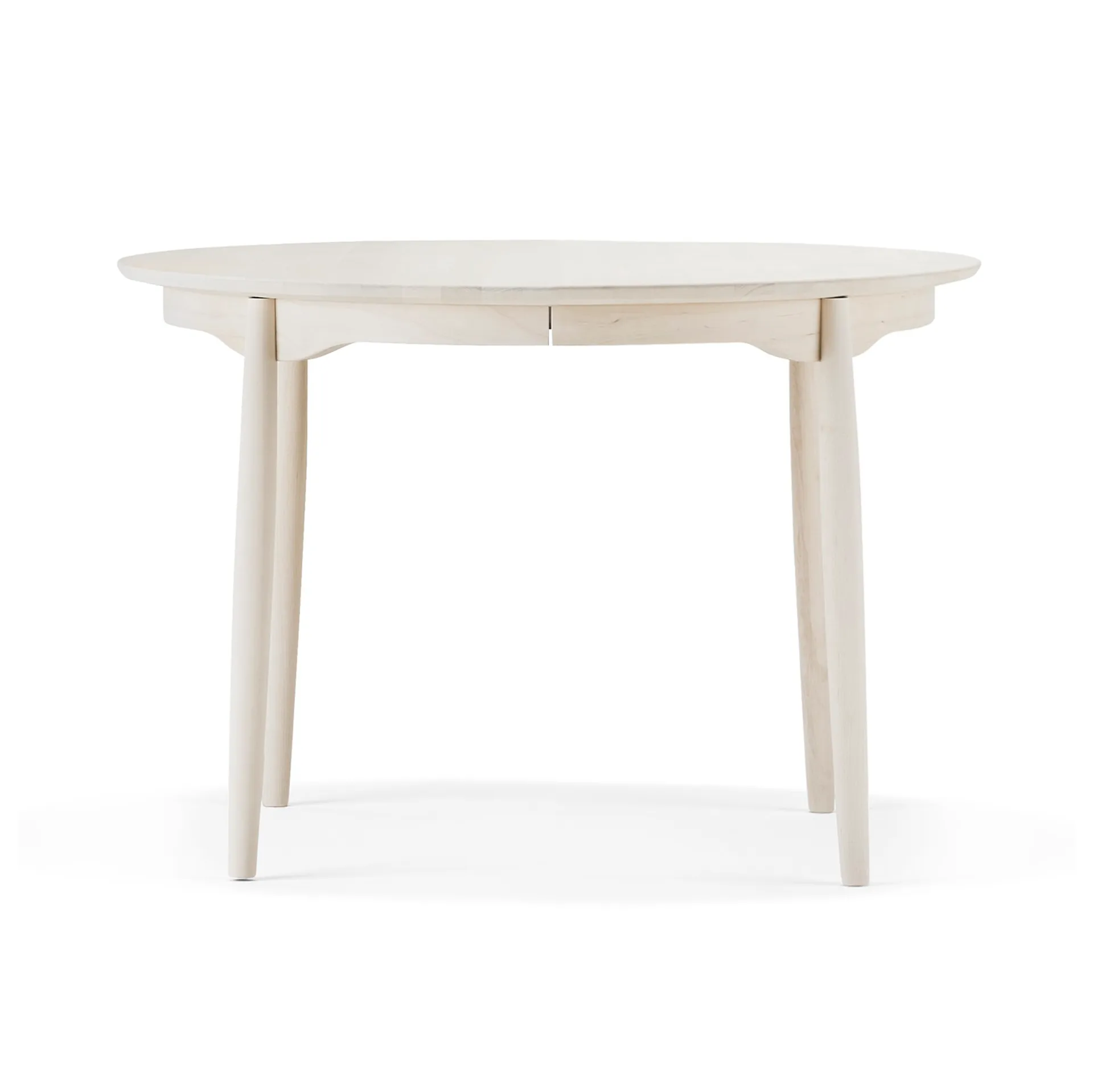 Table à manger divisible Carl Ø115 cm, Bouleau huilé blanc Stolab