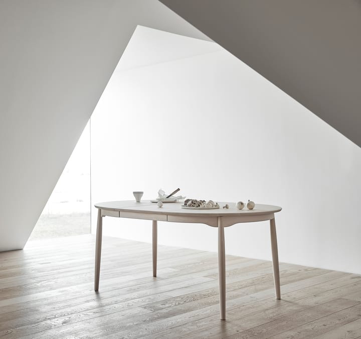 Table à manger divisible Carl Ø115 cm - Bouleau huilé blanc - Stolab