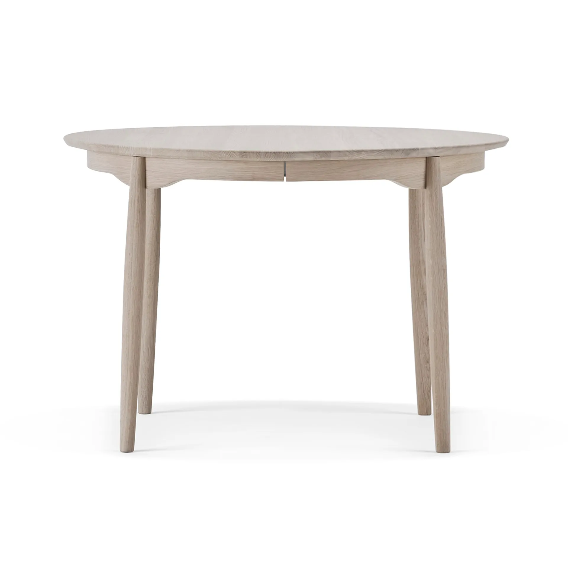Table à manger divisible Carl Ø115 cm, Chêne huilé blanc Stolab