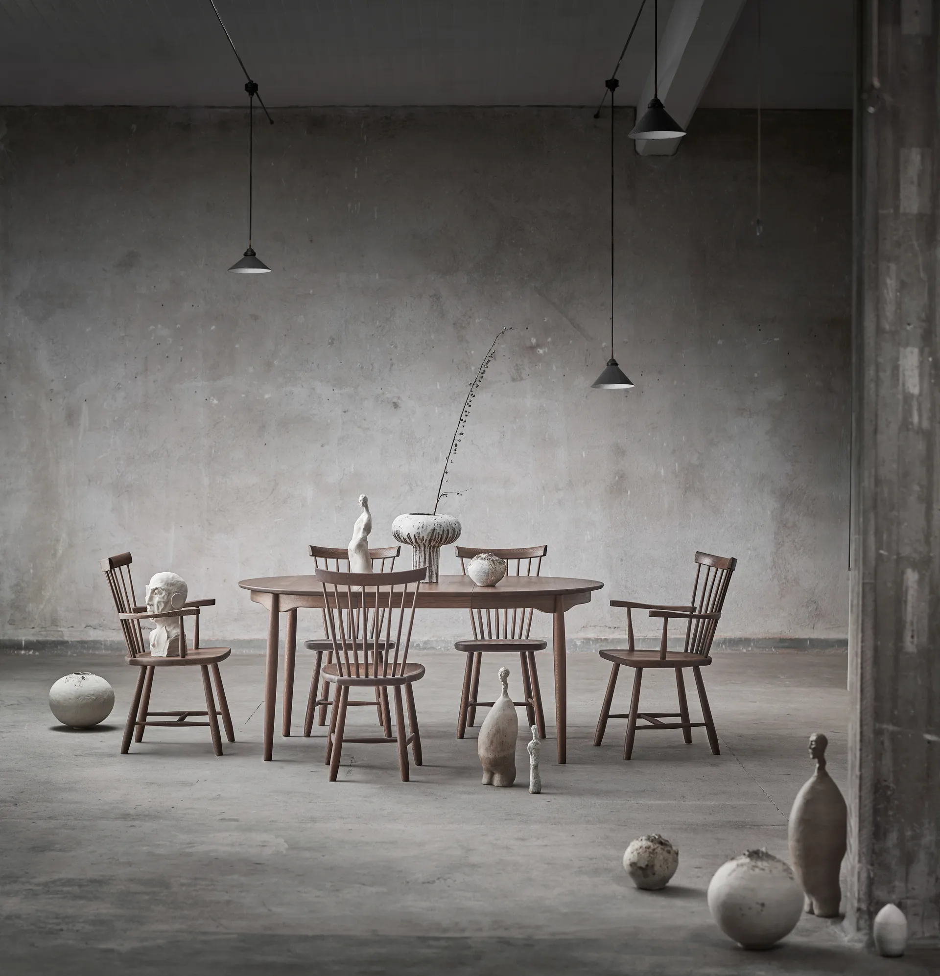 Table à manger divisible Carl Ø115 cm, Smoked oak Stolab