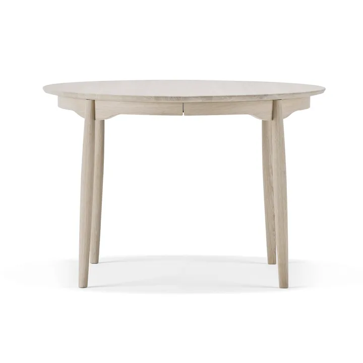Table à manger divisible Carl - Chêne laqué mat clair, Ø115 cm - Stolab