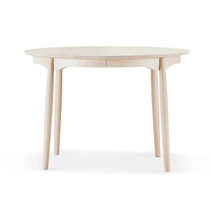 Table à manger séparable Carl - Bouleau clair verni mat, Ø115 cm - Stolab