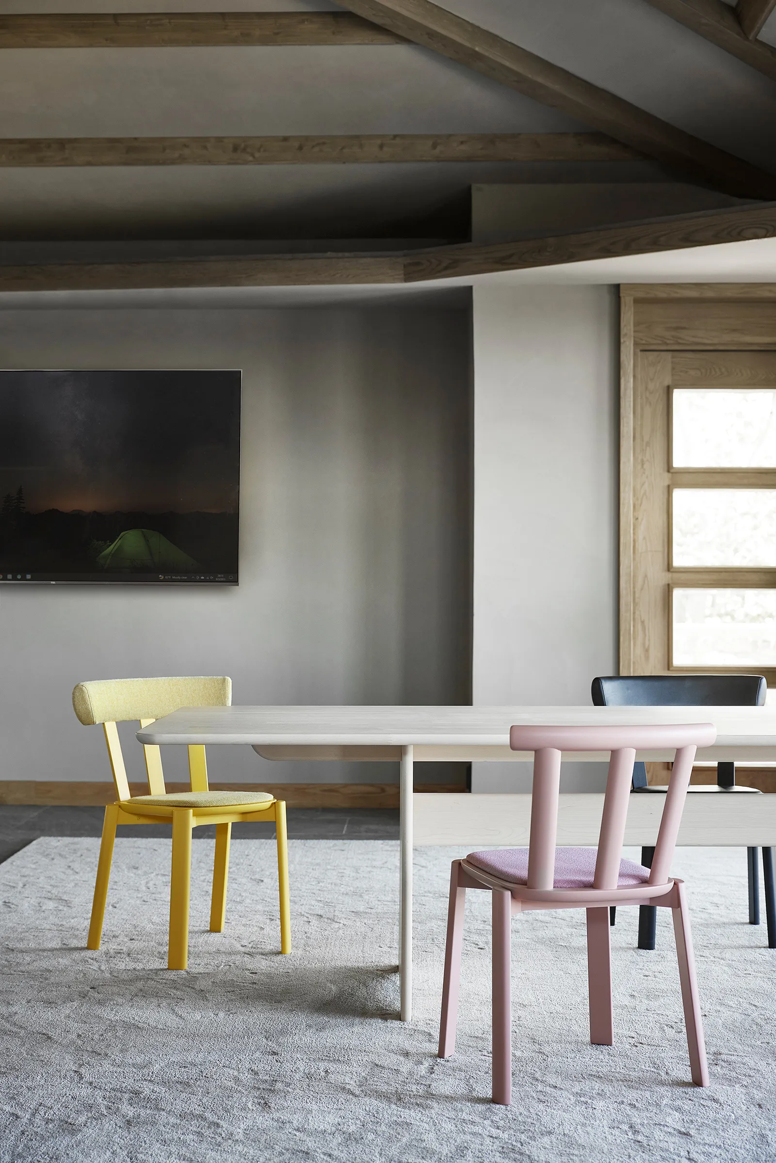 Table Alt 320x110 cm en bouleau, Vernis mat clair Stolab