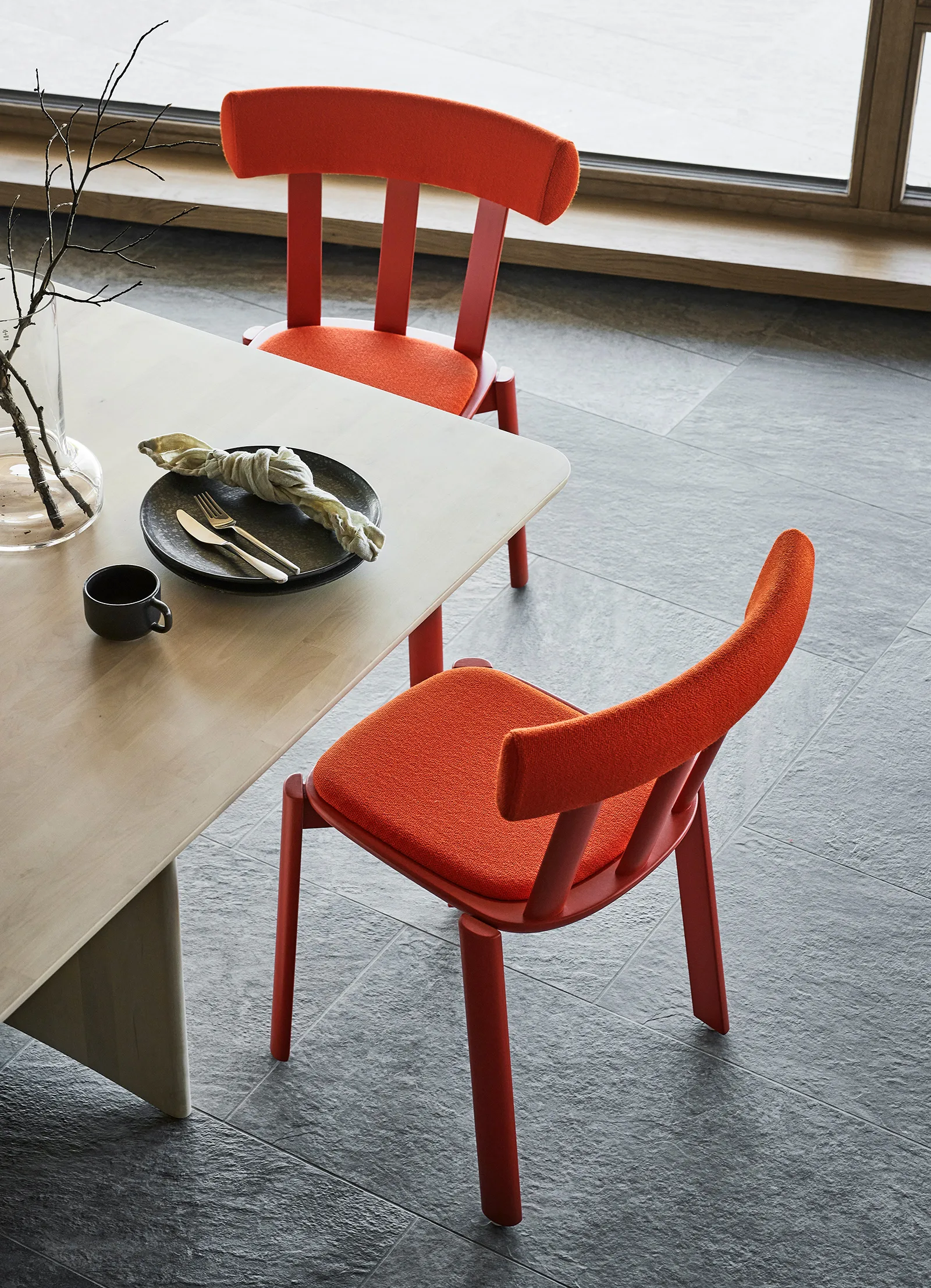 Table Alt 320x110 cm en bouleau, Vernis mat clair Stolab
