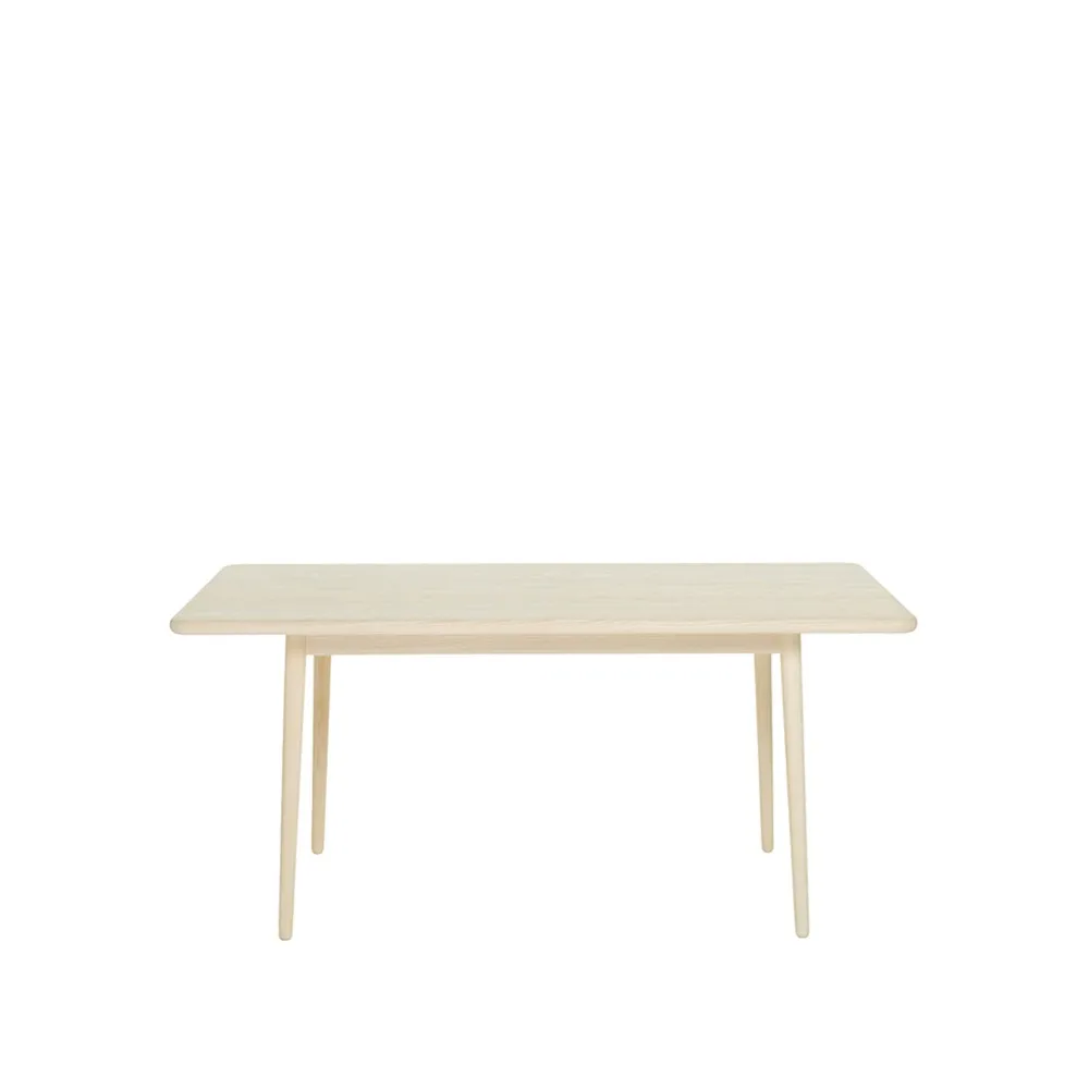 Table Miss Holly 175x82 + 1 rallonge 50 cm, bouleau laqué mat clair Stolab