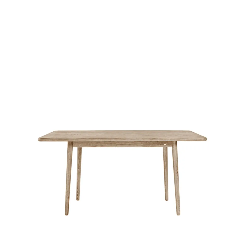 Table Miss Holly 175x82 + 1 rallonge 50 cm, chêne laqué mat clair Stolab